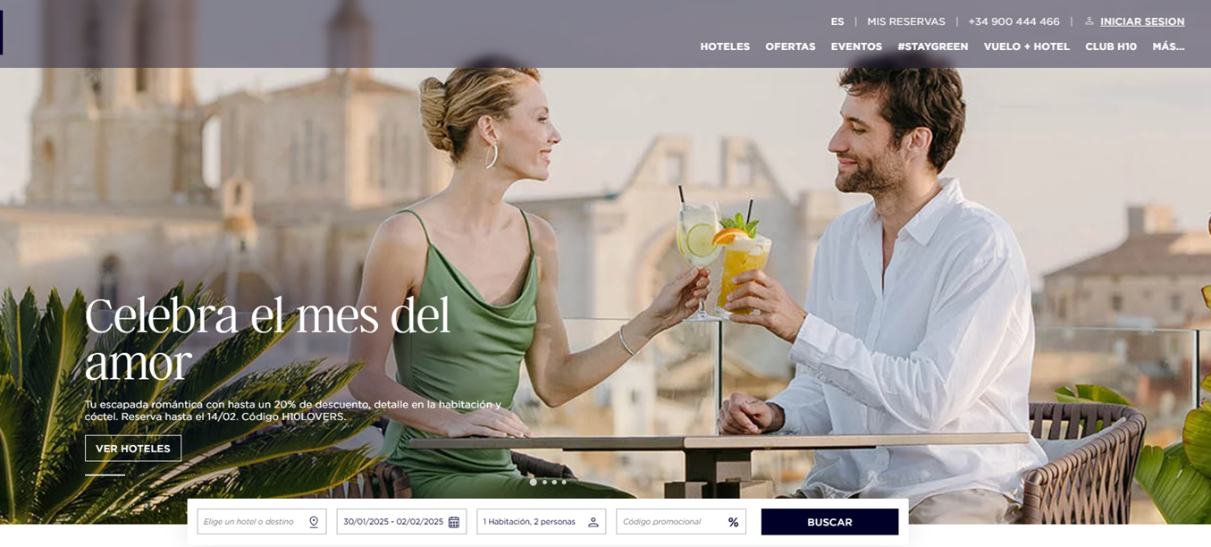 H10 Hotels Homepage